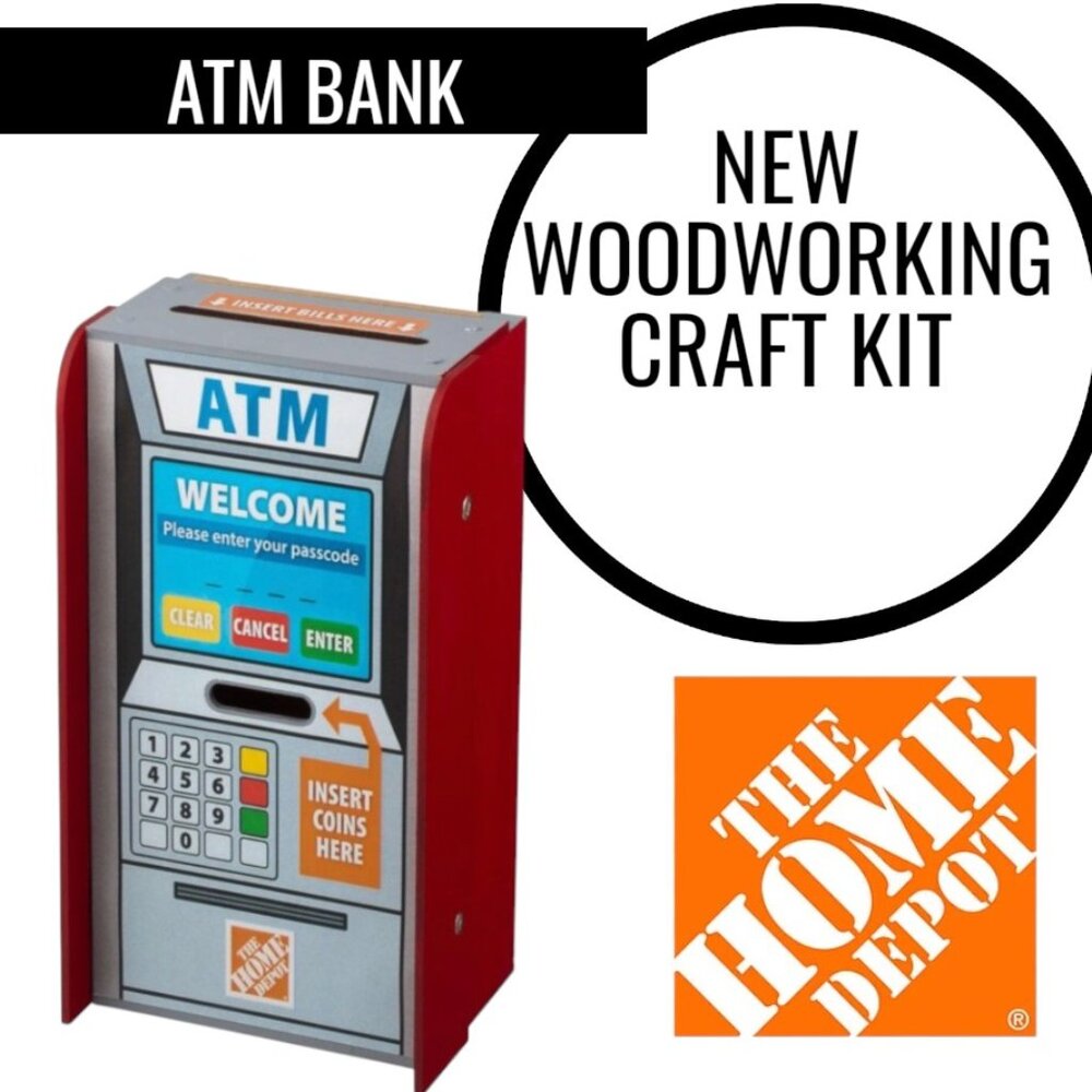 NEW Home Depot Kids Workshop Kit ATM BANK Craft Kit Stem Toy DIY Building Set